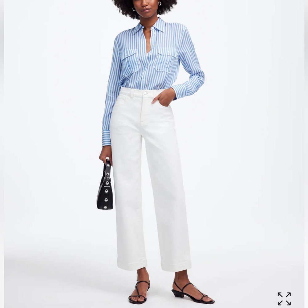 Madewell white vintage wide leg crop Jean